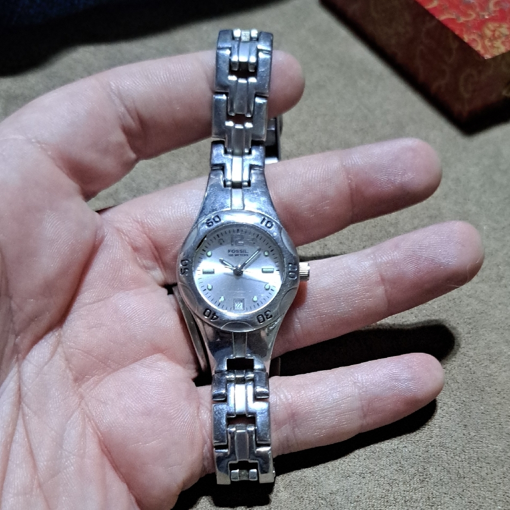 Fossil "Blue" Silver Watch